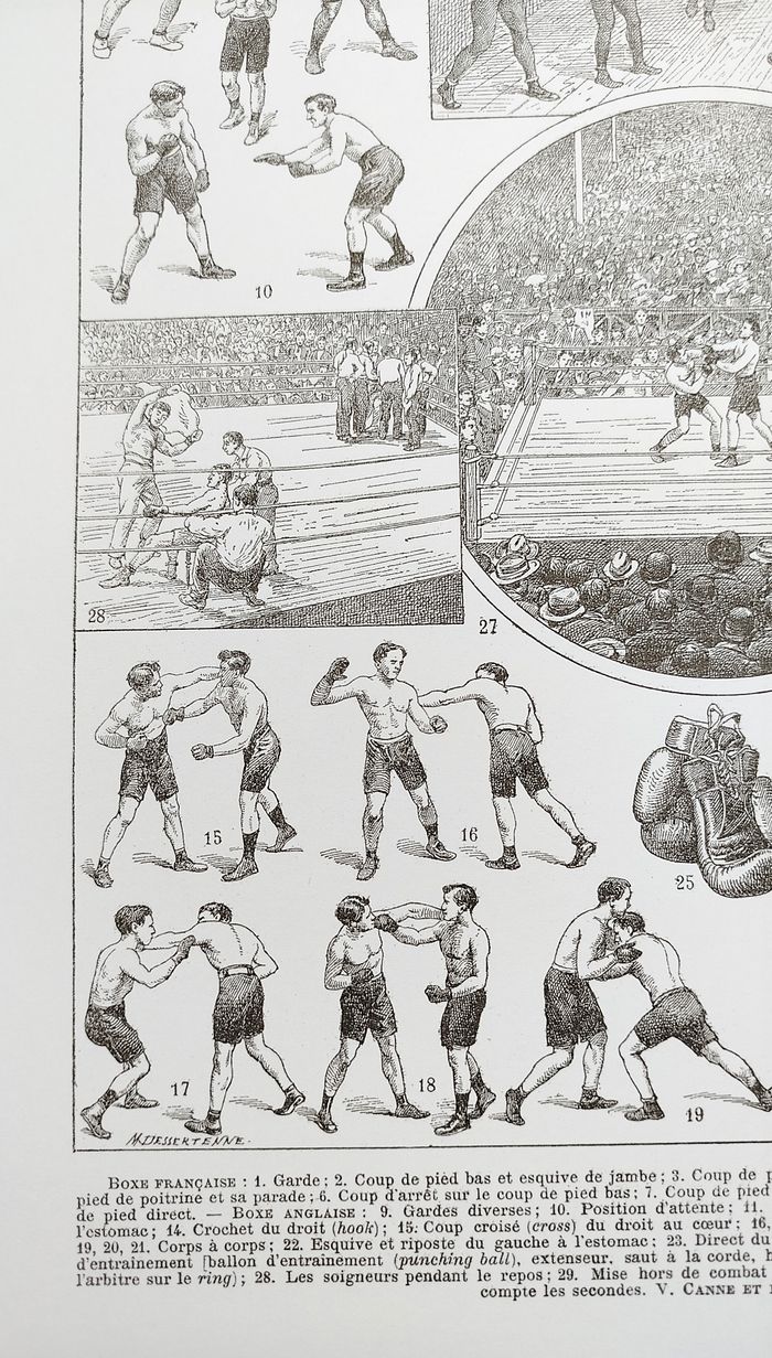 🥊Affiche sur la boxe, d'après une lithographie de 1922 - photo numéro 2