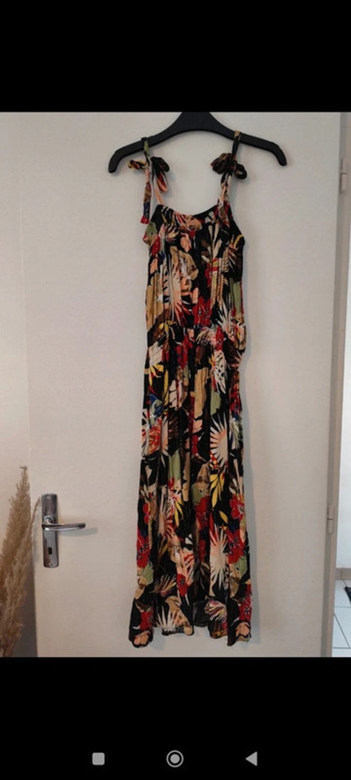 Robe longue noire et multicolore taille 40/42 Camaïeu - photo numéro 2