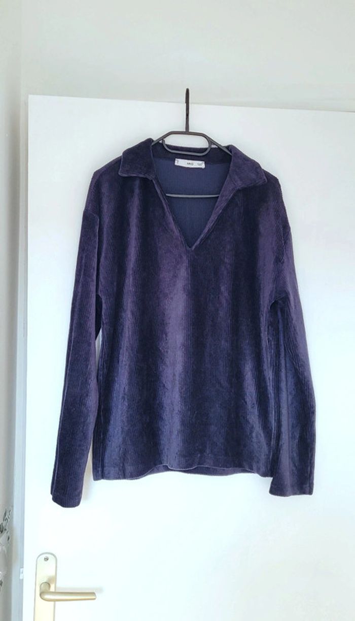 Pull noir effet velours Mango Taille M Neuf - photo numéro 3
