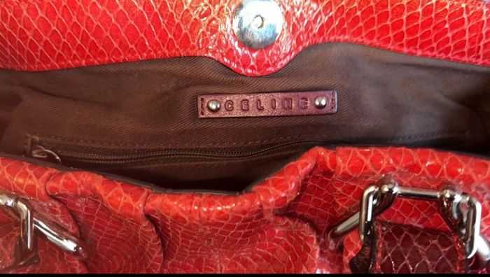 Sac Céline "Pillow Small" Ruby – Très bon état – Cuir verni effet reptile - photo numéro 13