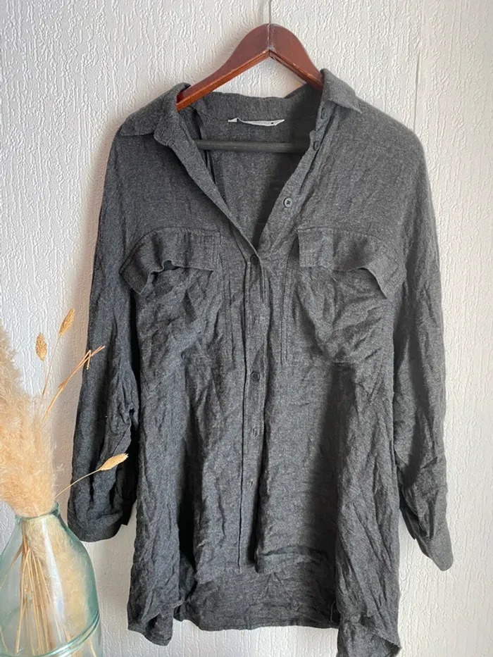 Chemise grise Zara  taille L 40 - photo numéro 3