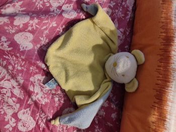 Doudou souris jaune/bleue pop art