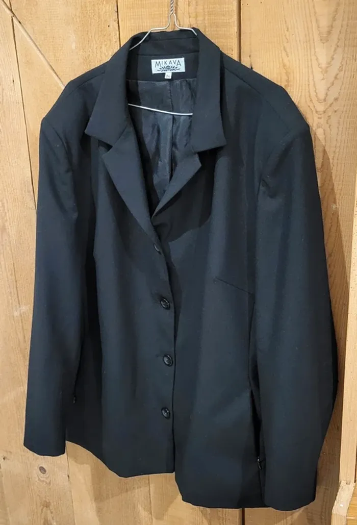 Veste blazer femme Mikava noire – Taille 54 – Noir - Très bon état - photo numéro 3
