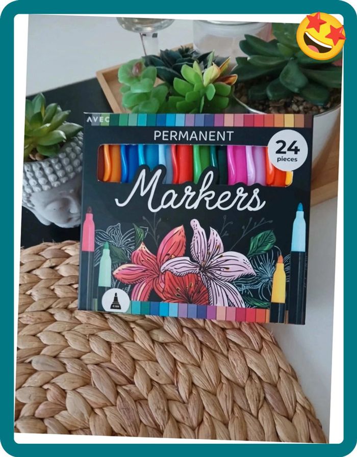 Lot de 24 Crayons Feutres de Permanents Markers Neuf🎁🌿 - photo numéro 6