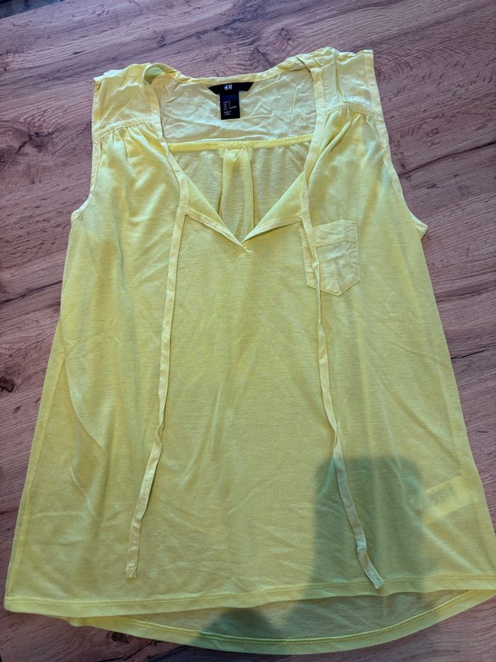 Débardeur jaune femme H&M taille S