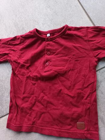 Tee-shirt manches longues rouge bordeaux 24 mois 86