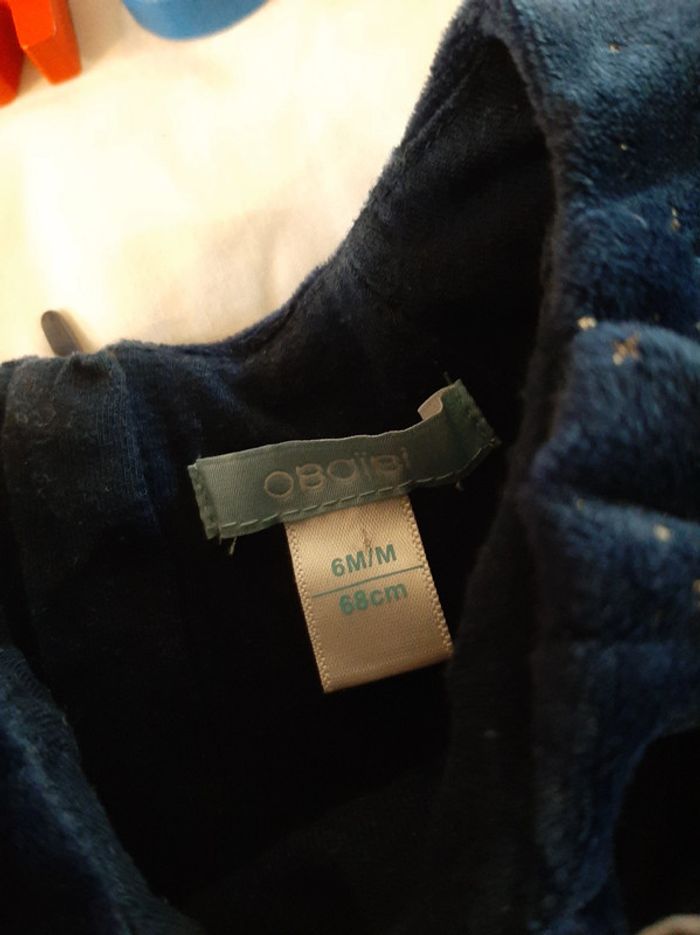 Robe velours bleu marine - 6 mois - photo numéro 4