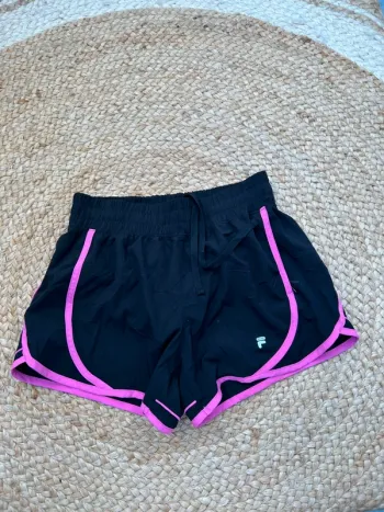 Short Femme Fila Noir & Rose | Taille XS | Très Bon État | Sport Training Casual | R44
