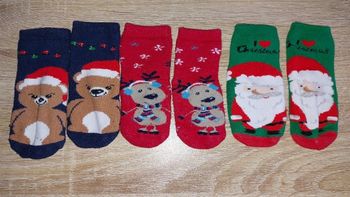 3 paires de chaussettes de Noël bébé