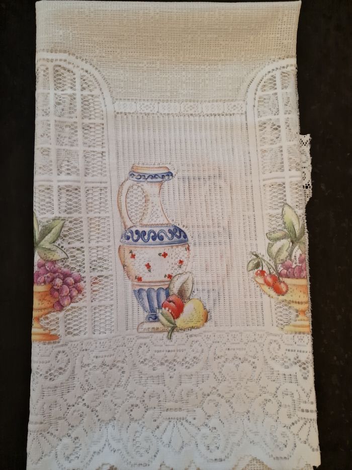 Rideau Macramé Crochet Vases Coupelles Fruits - photo numéro 6