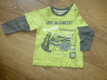 T-shirt manches longue vert Orchestra - 1 an