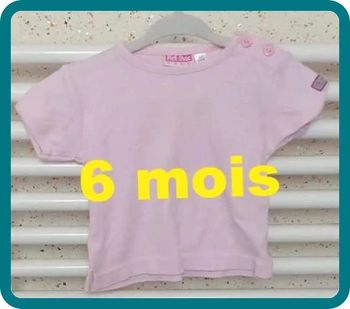 Tee shirt manche courte rose Pick Ouic Taille 6 mois