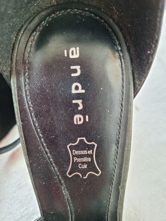 Escarpins à talons cuir  noir - photo numéro 6