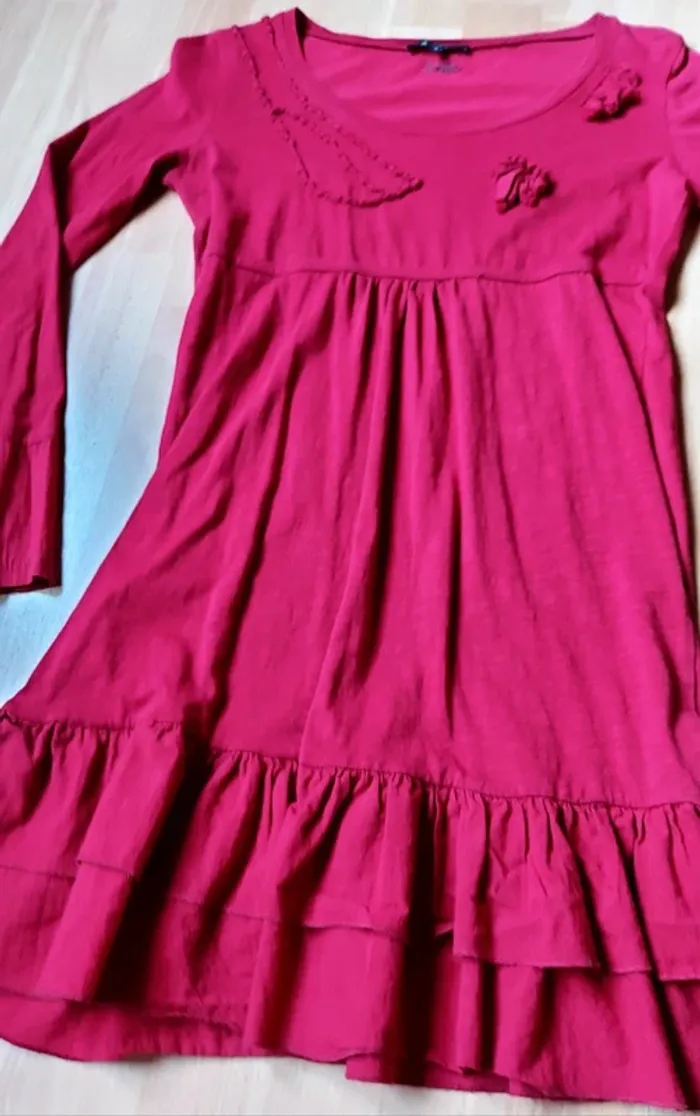 Robe rouge bordeaux manches longues - photo numéro 3