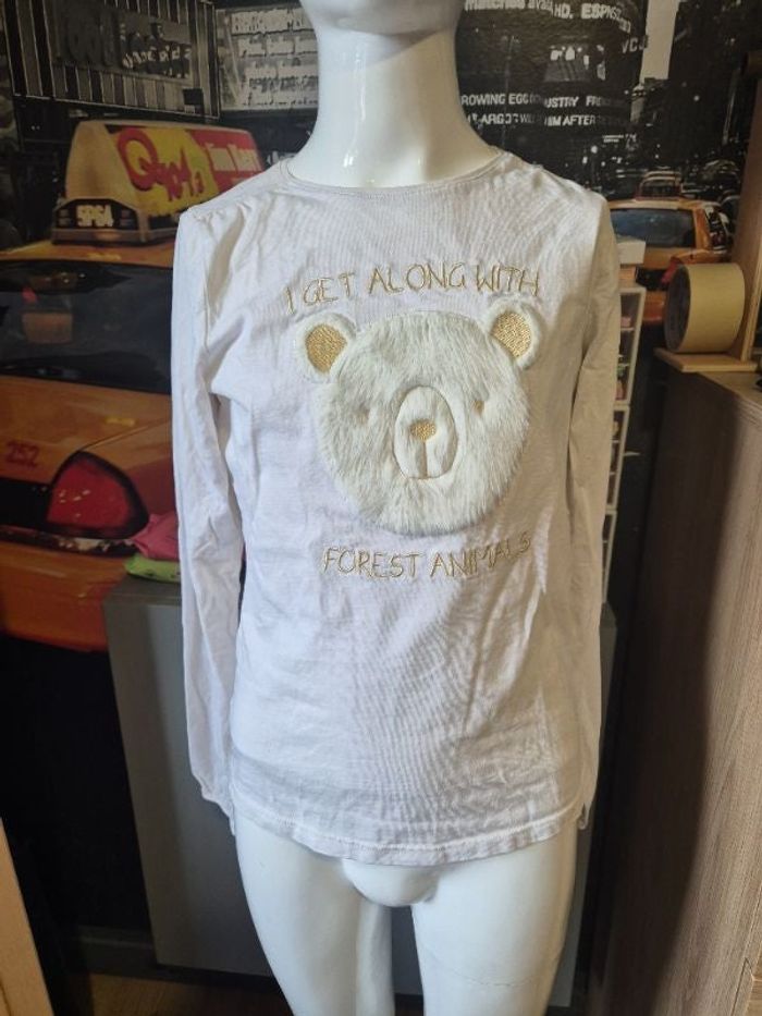 T-shirt manches longues blanc taille 12 ans Okaidi