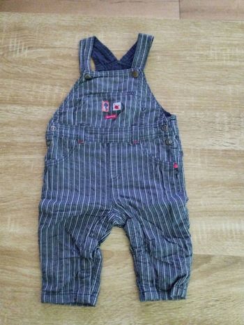 Salopette rayée bleu et blanc