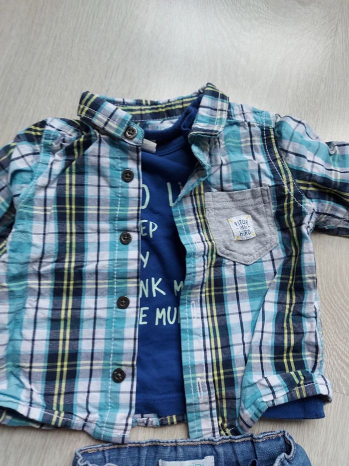 Ensemble bébé garçon bleu taille 3 mois - photo numéro 2