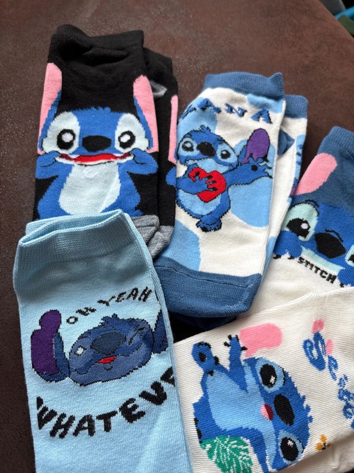 Lot de 5 paires de chaussettes courtes Stitch taille jusque 39 - photo numéro 2