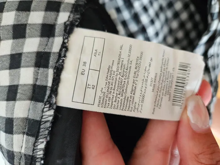 Short vichy à carreaux noirs et blanc taille haute Pimkie taille 38/M - photo numéro 5