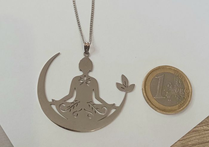 COLLIER YOGA MEDITATION ARGENTE ! NEUF ! - photo numéro 2