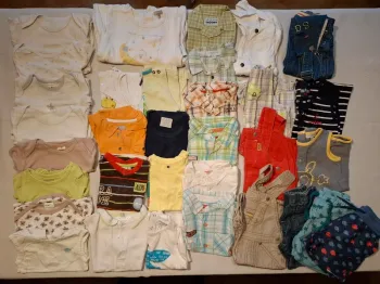 Lot vêtements (chemise t-shirt bodys short salopette) garçon 18 mois