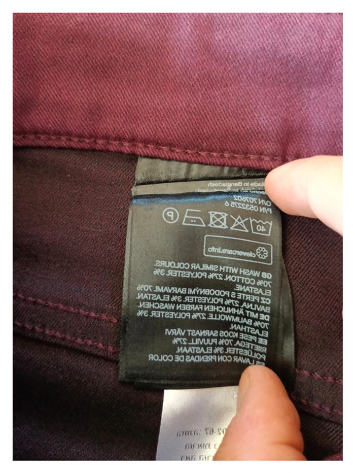 H&M Pantalon bordeaux T. 40 (US 10) 70% coton -- - photo numéro 4