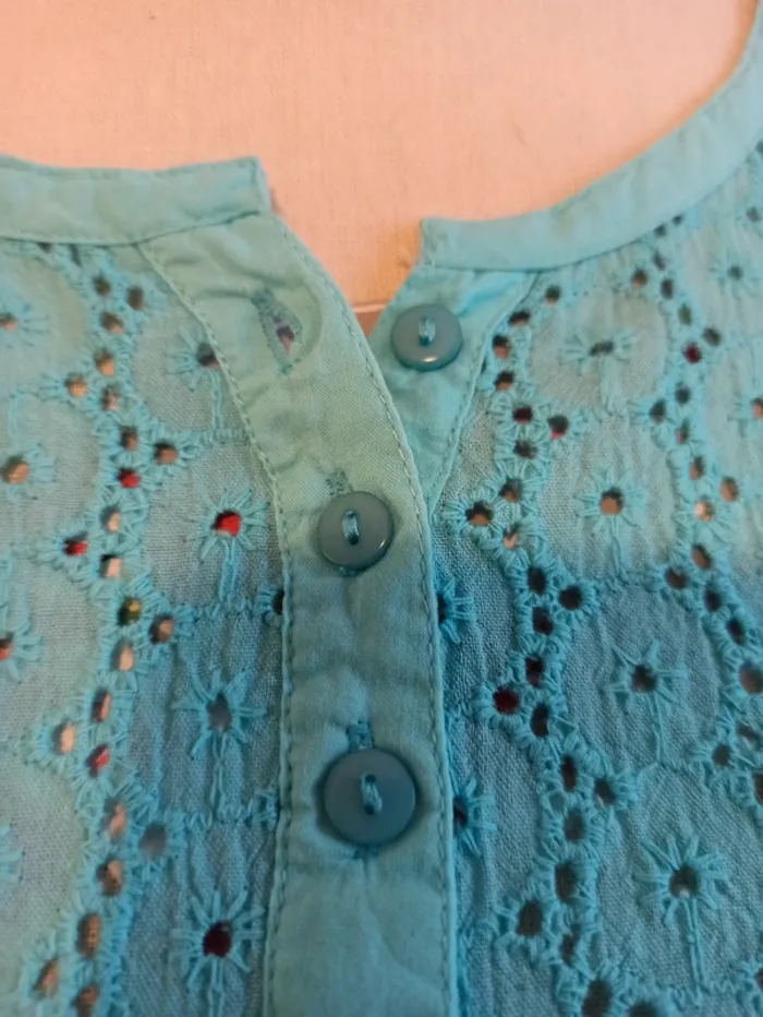 Tee-shirt bleu turquoise T 42 - photo numéro 2