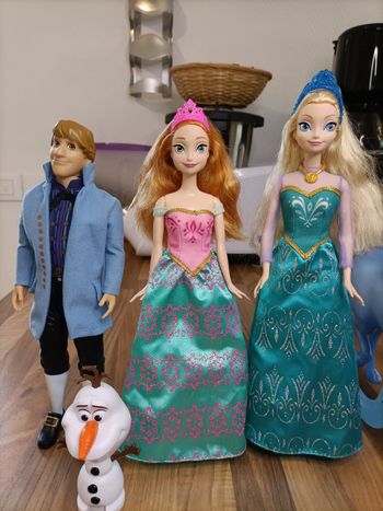 Lot 5 personnages Reine des neiges Elsa Anna Olaf Nok Kristof