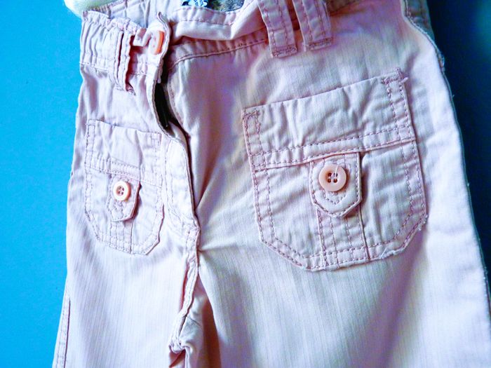 Pantalon Fille Okaidi 4 ans jean rose bonbon collection été TBE