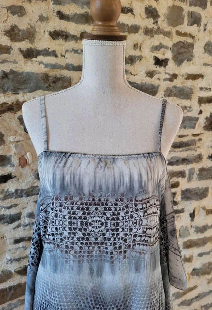 Débardeur motifs serpent gris et blanc M By Mosquitos Taille 40 - photo numéro 2