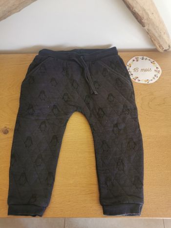 Pantalon en coton epais bleu marine bébé 18 mois boutchou