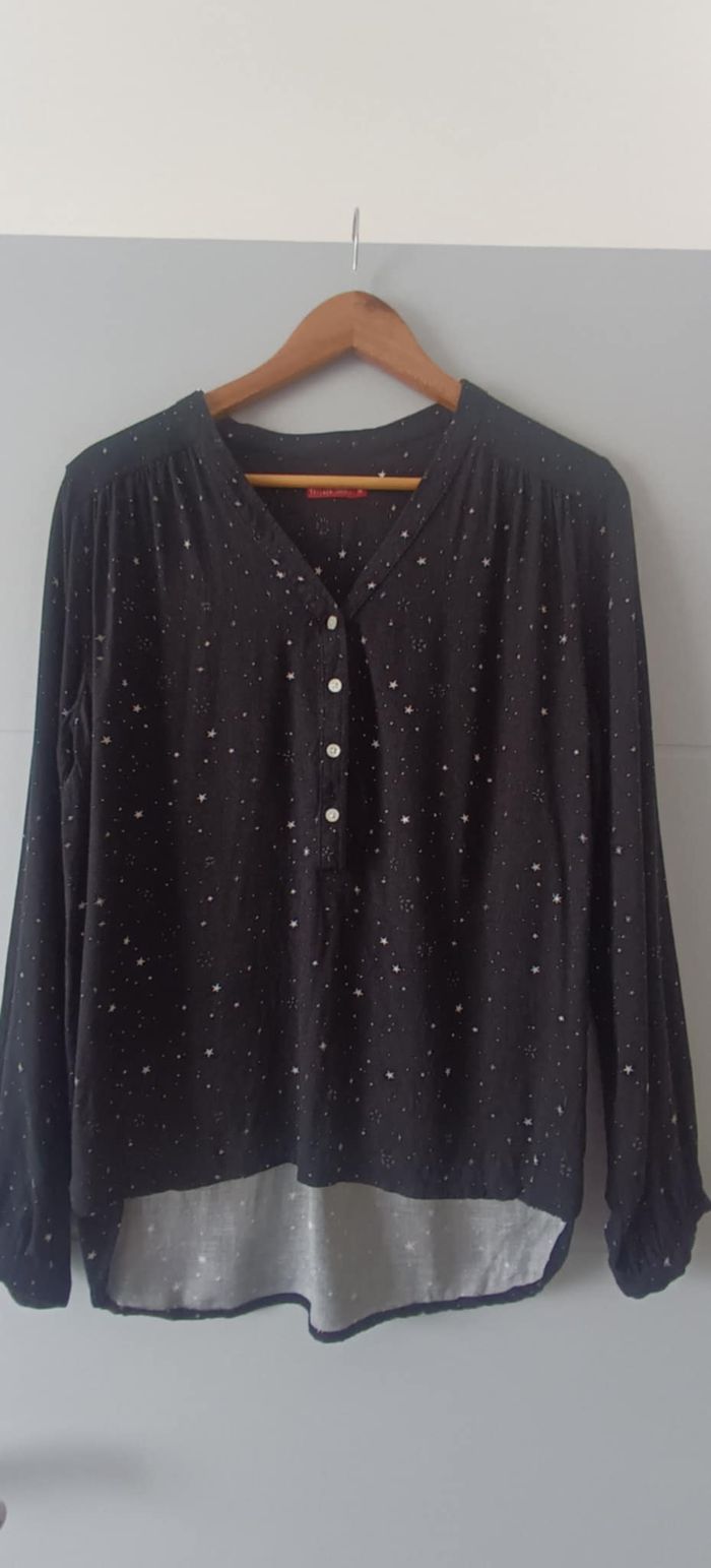 T-shirt imprimé "étoiles" noir et blanc "Tissaia Basics" Taille 44