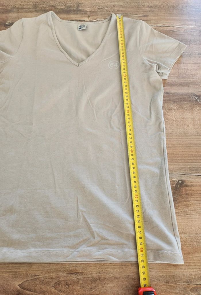 Tee-shirt top 64 beige manches courtes excellent état taille M Montgolfière - photo numéro 6