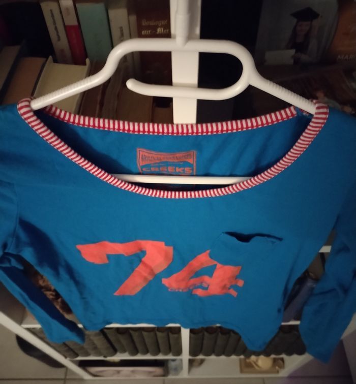 Haut manches longues "Creeks" 95% coton en très bon état - photo numéro 7