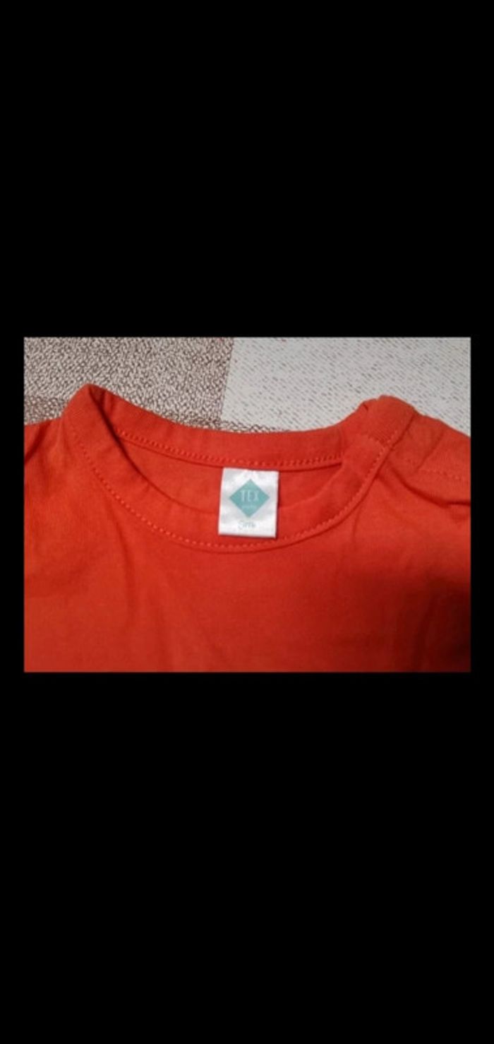 Tee shirt Manches longues orange Tex 3 mois - photo numéro 2