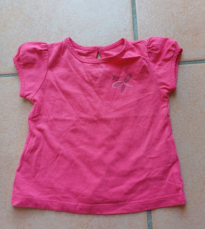 Tee shirt rose papillon