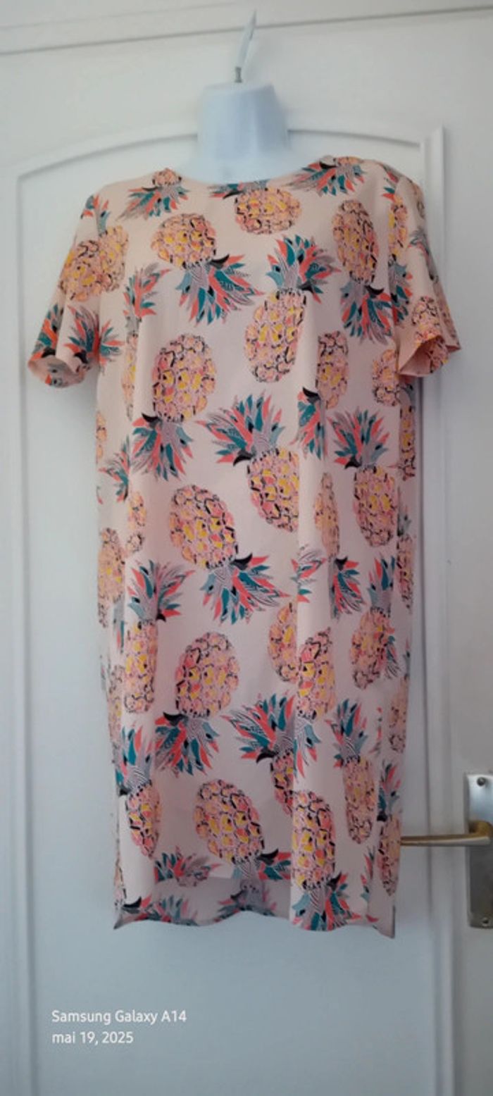 Robe estivale mi longue légère dos ouvert motif ananas rose femme 3 suisses - photo numéro 4