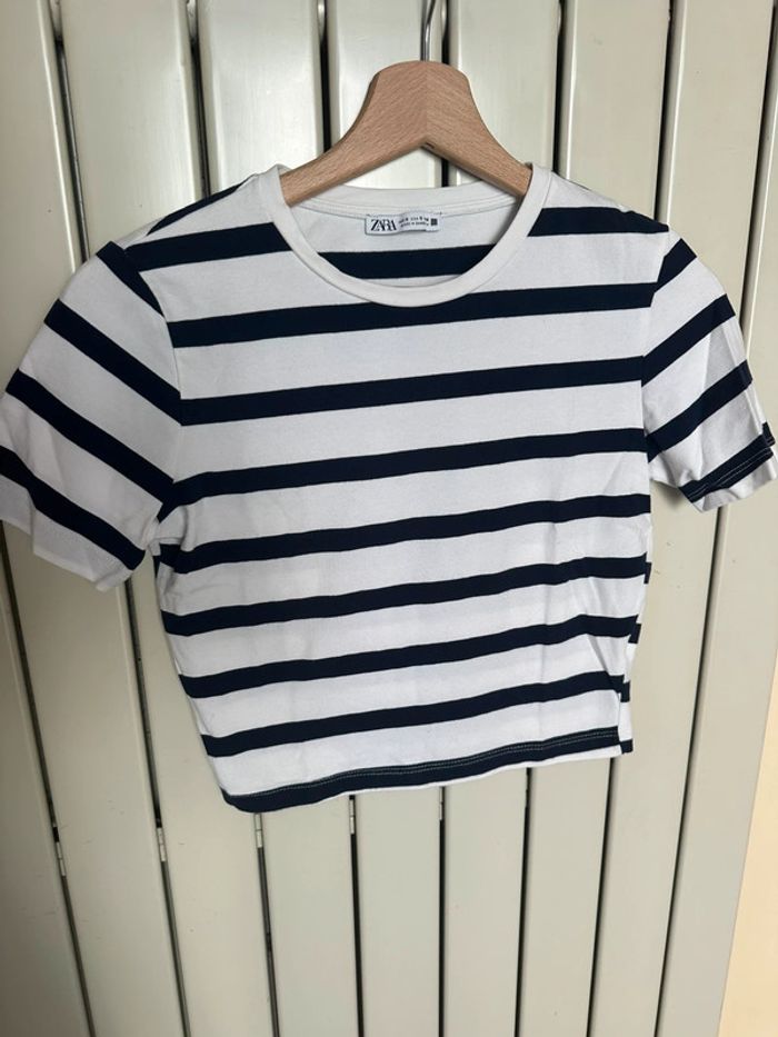 T shirt mariniere court zara S