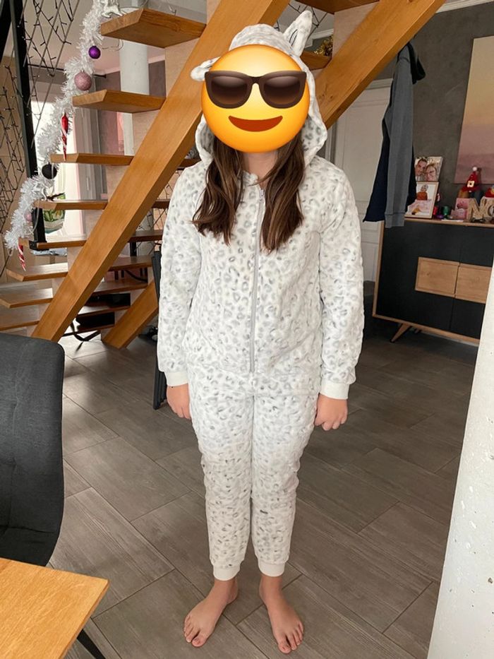 Combinaison pyjama léopard gris noir - photo numéro 4