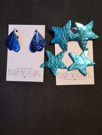 Lot 2 paires de boucles d'oreilles thème mer