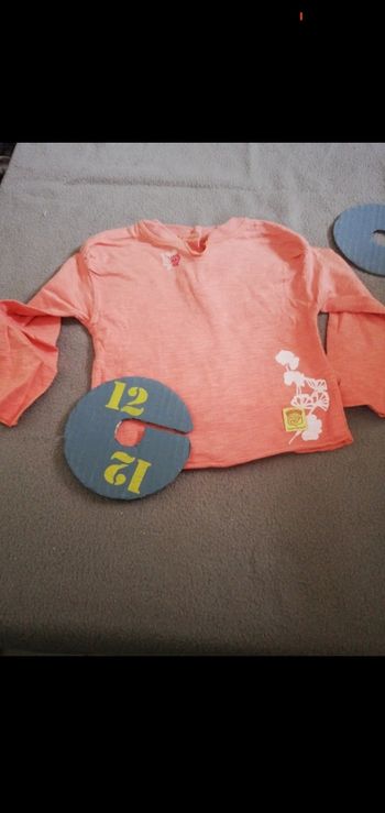 Tee shirt manche longue fille 12 mois orange captain tortue