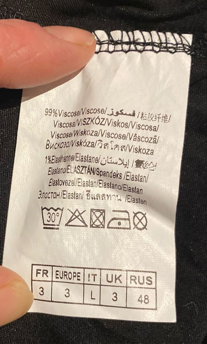 Haut noir manches longues col benitier taille 3/L camaïeu - photo numéro 3