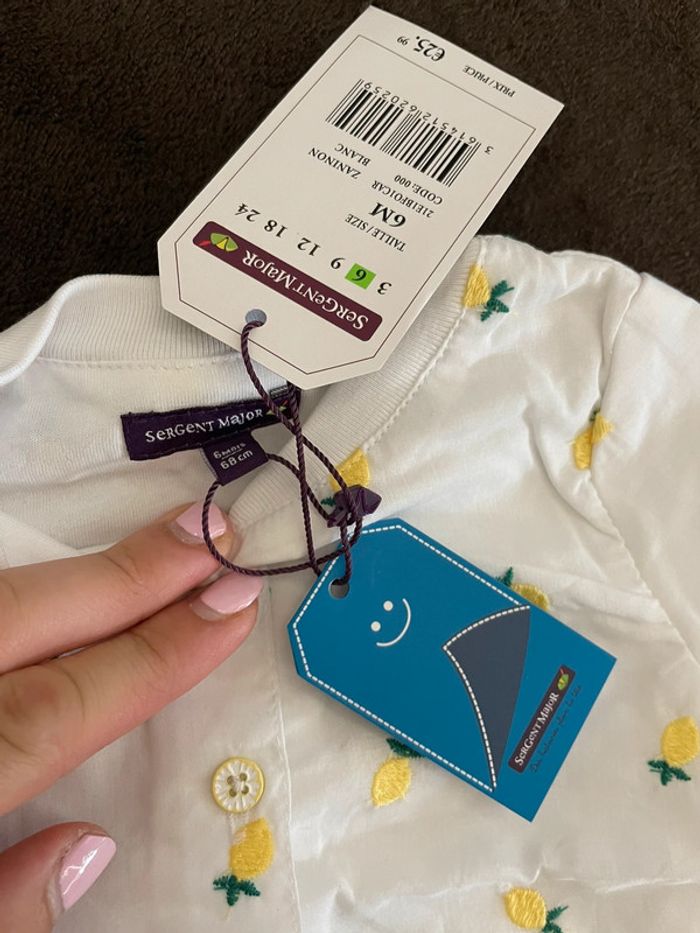 Veste blanc neuf 6Mois sergent Major - photo numéro 2