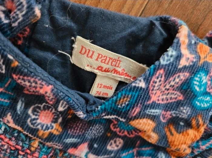 Robe velours DPAM 12mois - photo numéro 2