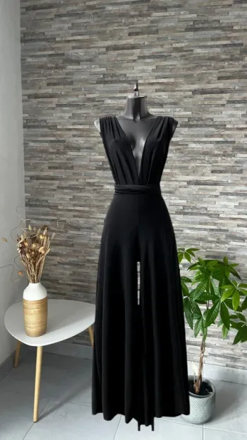 Superbe combi noire taille unique multi positions