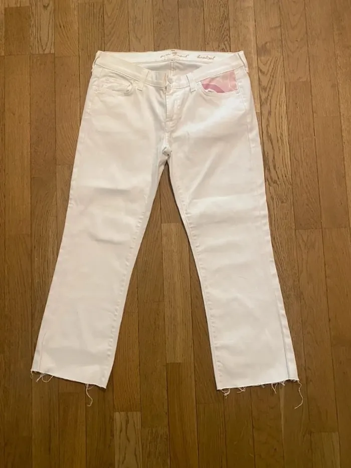 Jean bootcut blanc 7 for all Mankind taille 29 - photo numéro 2