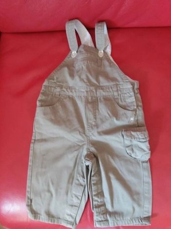 Salopette en toile beige 6 mois Obaibi
