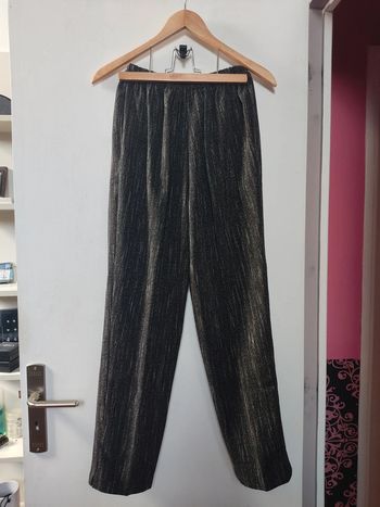 Pantalon femme large élastique gris Vintage T2 M Fabriqué en France