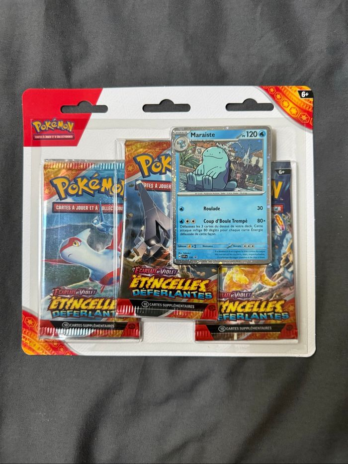 Tripack Pokémon Écarlate et Violet EV08 Étincelles Déferlantes – Promo Maraiste – Neuf