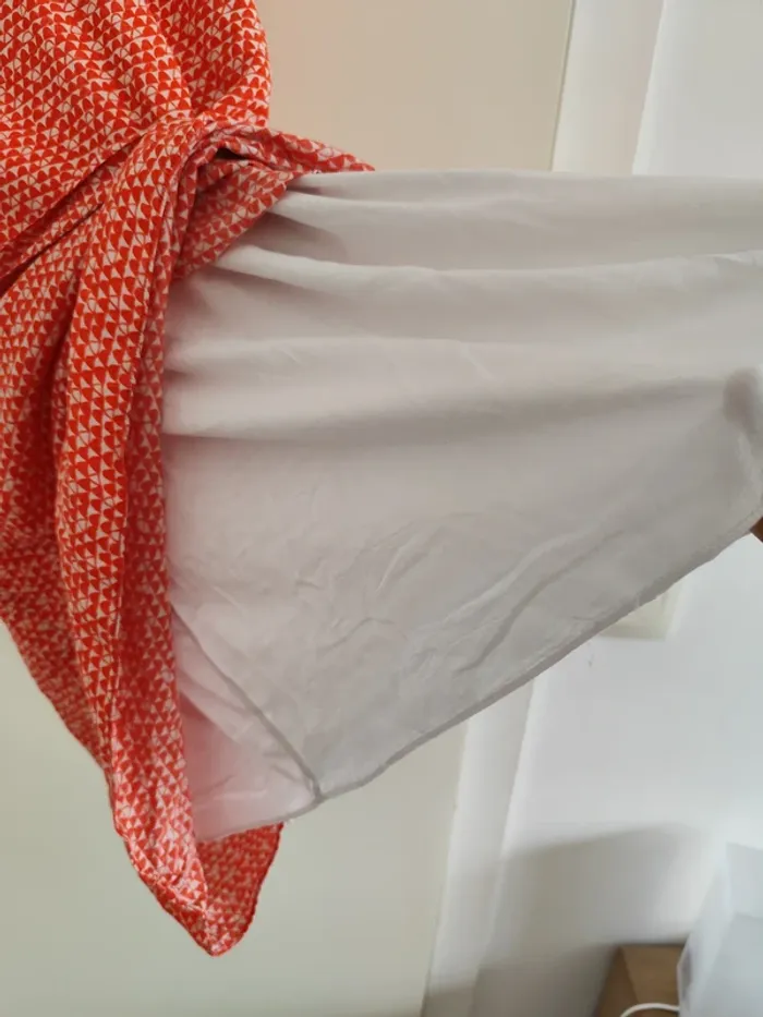 Belle petite robe d'été légère Sud express blanche et orange 36/38 - photo numéro 9